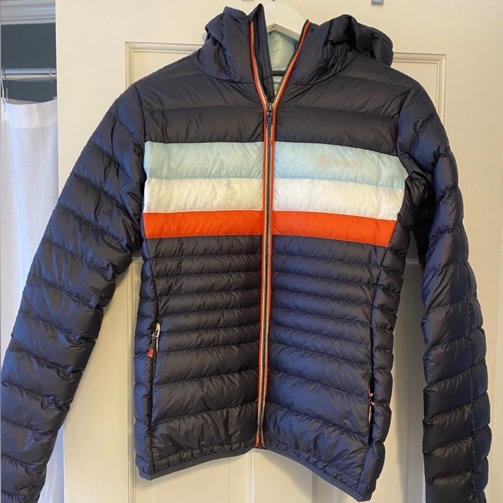 NWOT Cotopaxi Women's Fuego Hooded 800 Down Women's SMALL Jacket -  Navy Blue